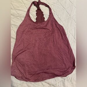 Lululemon 105 F Singlet Laser-Cut Tank Top Heather Bordeaux Drama Burgundy SZ 6